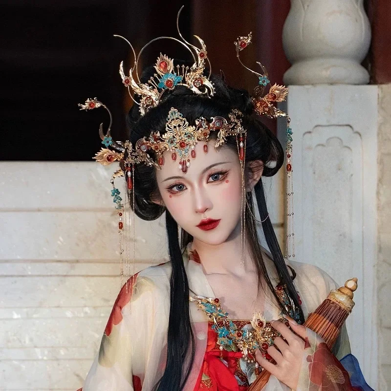 Chinese Hanfu Beads Tassel Forehead Headband for Hair Women HairBand Hair Accessories Bridal Exotic Hair Jewelry Tiara Headdress