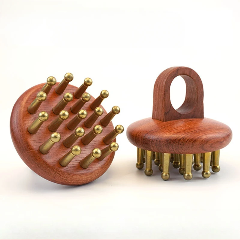 

Массажная расческа для головы, меридианы из меди, сандалового дерева, расческа для меридианов с мелкими зубьями, игольная щетка для массажа кожи головы Гуаша, расслабляющий массажер для тела