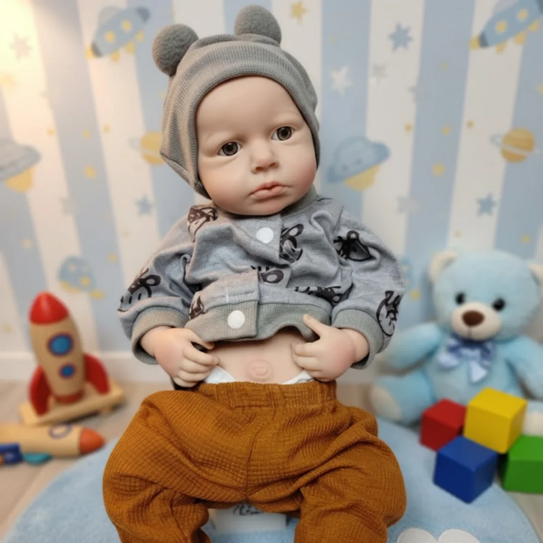 45 cm wasserdichte LouLou bebe wiedergeboren de silicona Junge Puppe mit handgemachter bemalter Haut Lebensechte Corpo De Silikonpuppe für Kinder Geschenk