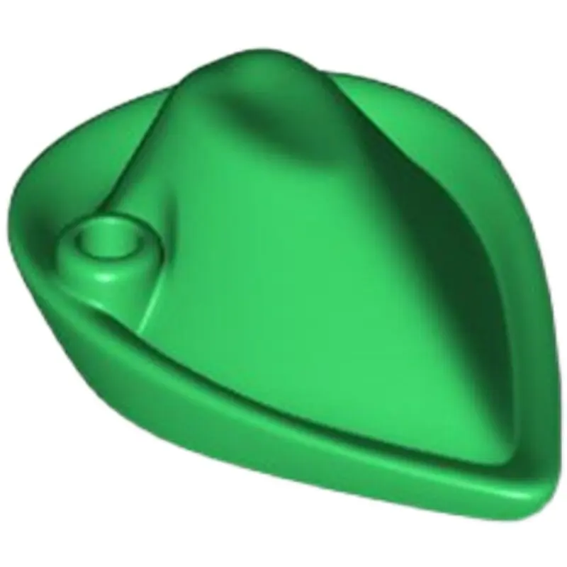 Small particle building block MOC 88489 parts, Greenwood Robin Hood hat can be connected to feather assembly toy