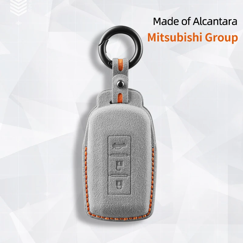 For Mitsubishi Outlander Eclipse Cross Asx Pajero Lancer Rvr Car Key Case Keychain Accessories Suede Protector Cover Shell