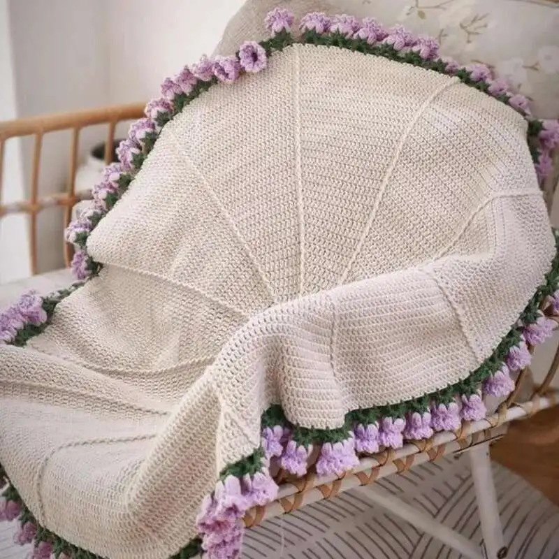 

DIY Rose Bouquet Blanket Handmade Wool Bouquet Blanket Crochet Woven Blanket Replacement Bouquet Creative Gift Handmade