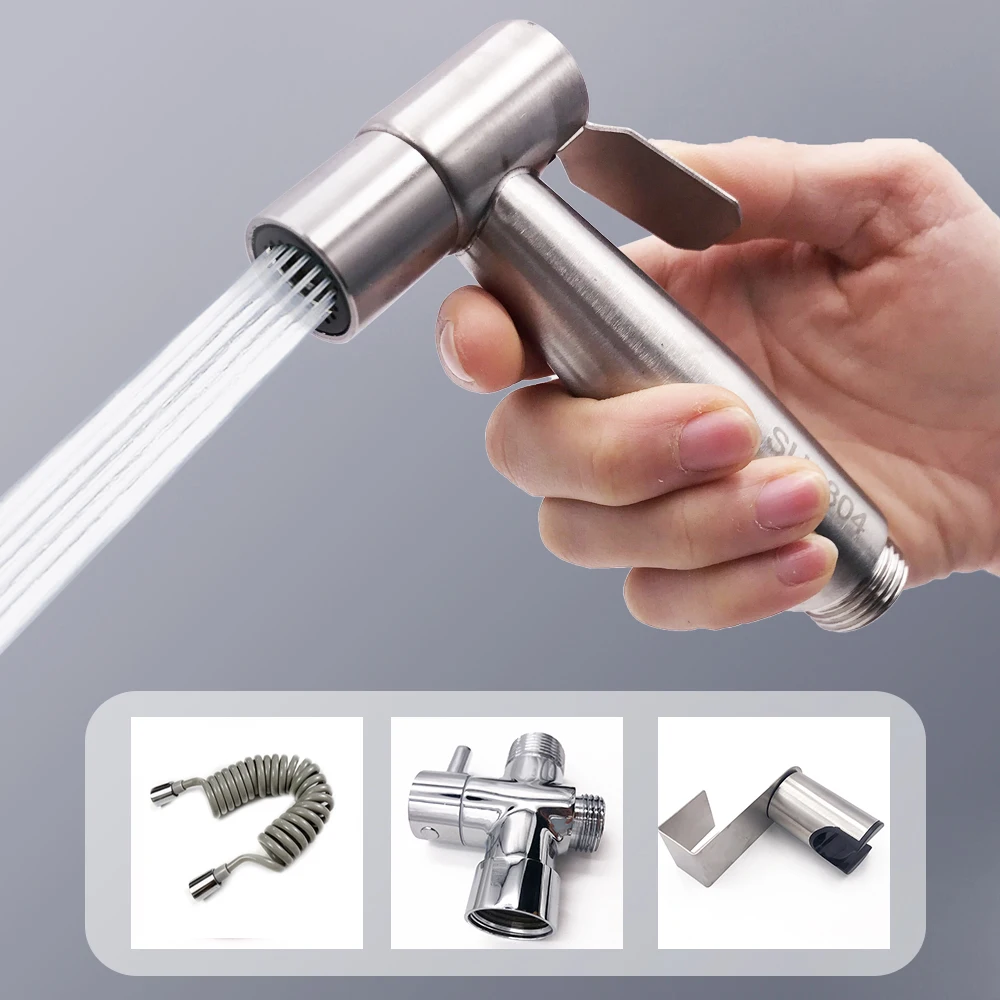 

Handheld Toilet Bidet Sprayer Set Stainless Steel Hand Bidet faucet for Bathroom Kitchen Hand Sprayer Shower Head Self Cleaning