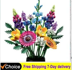 Romantic Wildflower Bouquet Flower 10313 Building Set Home Decoration Building Block Toys Valentine's Day Gift for Girlfriend