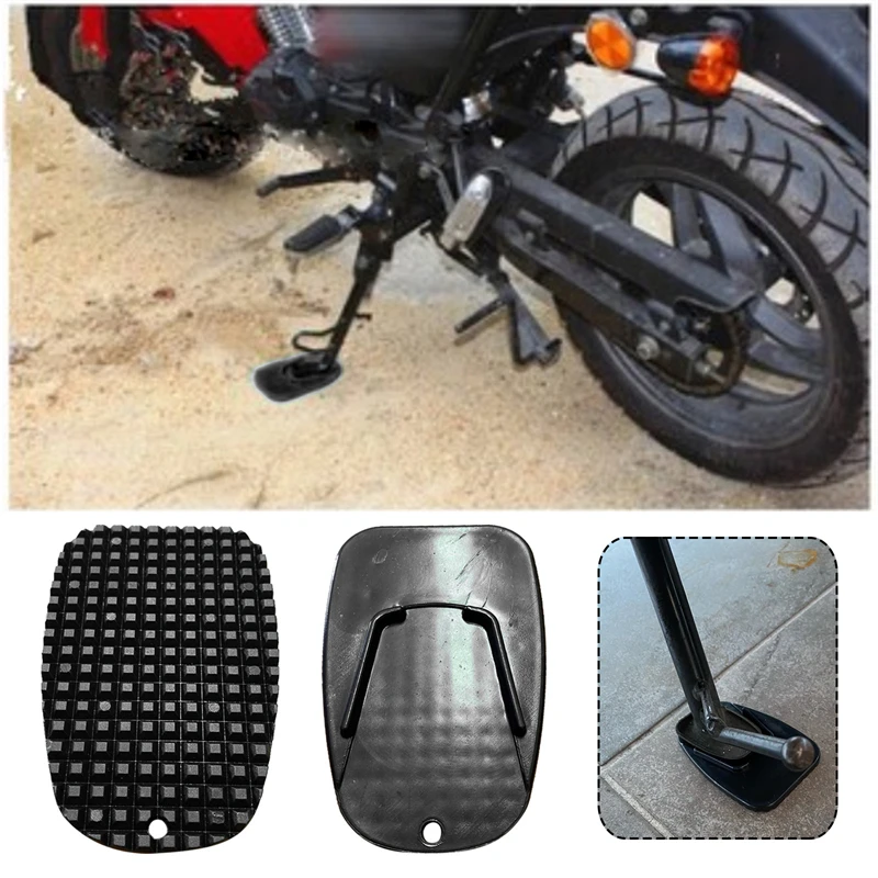 Motorcycle Kickstand Mat Extension Pad Enlarger Side Stand Plate Supportor Foot Base Non Slip Block Motorbike Moto Accessories