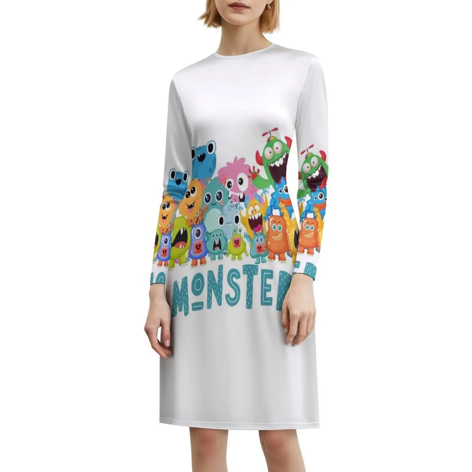 فستان مونستر على شكل قلب فستان أنيق للحفلات الصيفية للنساء وحوش الشيطان والرسوم المتحركة الملابس النسائية #6