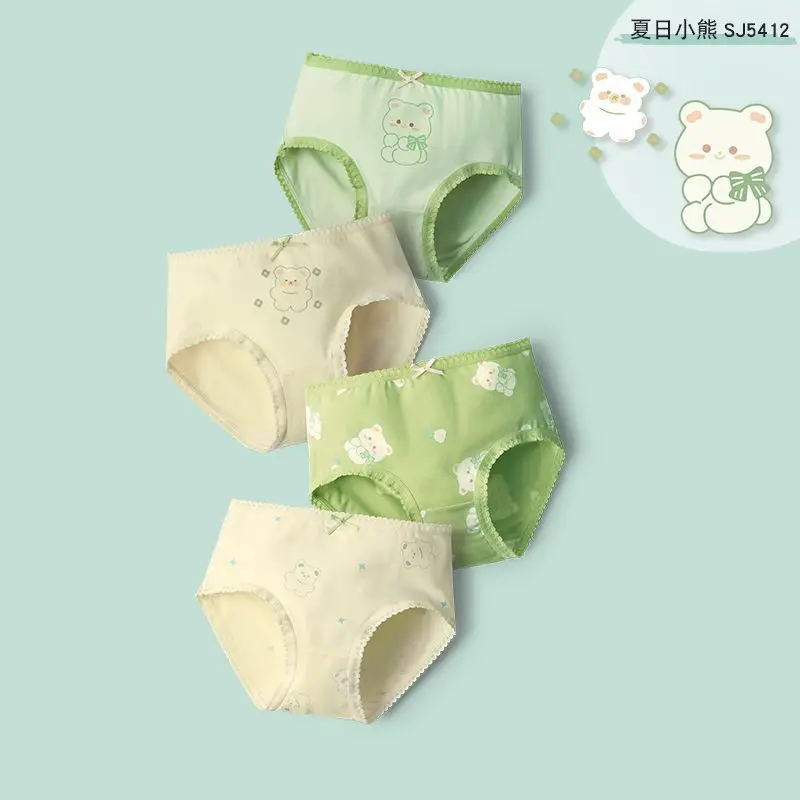 Girls' Antibacterial Children's Thin Breathable Shorts Cartoon No Clipping Fart Four Cornered Baby