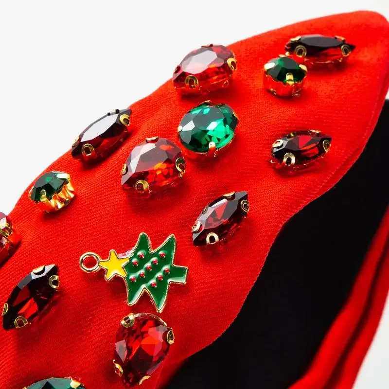 عيد الميلاد لامعة الزجاج الماس مزاجه عقال بسيط تنوعا عطلة إكسسوارات الشعر رباط شعر