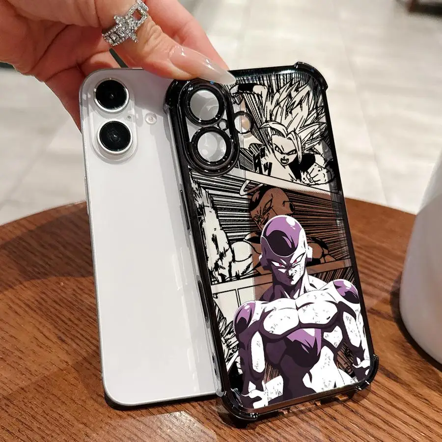 Dragons Balls Friezas Gokus Plating Phone Case For iPhone 17 17e 16e 16 15 14 13 12 11 Pro Max Mini Air Plus Anti-Fall Airabag view 2