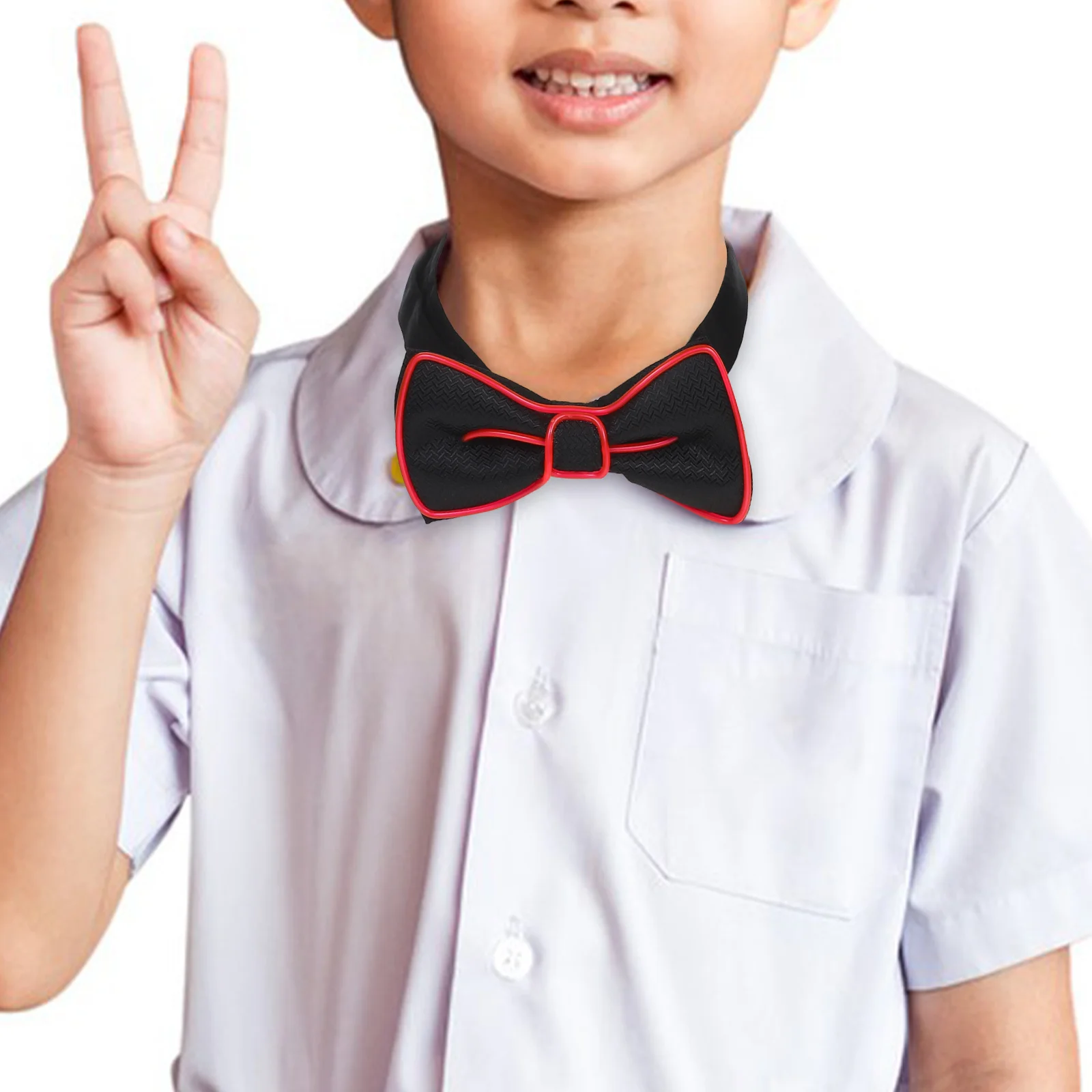 مضيئة وامض طوق حزب القوس لجميع القديسين زي حزب التعادل الديكور متوهجة ربطة القوس فيونكة الديكور هدية الوردي #4