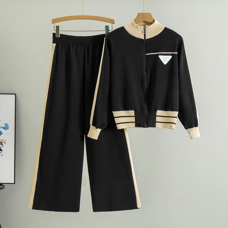 

2025 спортивные костюмы для женщин, трикотажные костюмы из двух предметов, толстовки, длинные брюки, модные комплекты, весенние повседневные костюмы на молнии