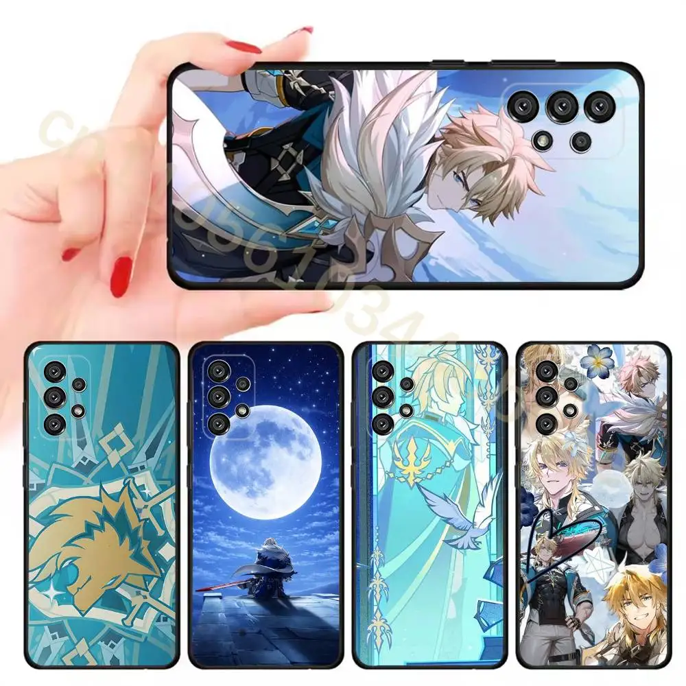 G-Genshin Impact Varka Phone Case For Samsung Galaxy A13,21s,22,31,32,52,53,71,80,A91 Soft Black Cover