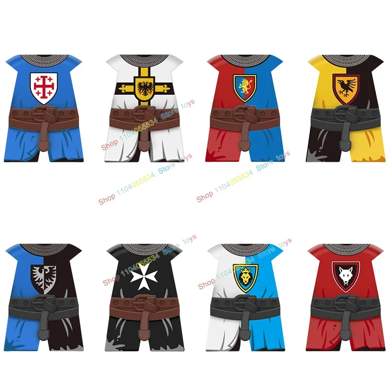 YLP007 MOC Teutonic Knights Cuirass Akcesoria Średniowieczna Piechota Scena Montażowa Klocki Modele Zabawki DIY Prezenty