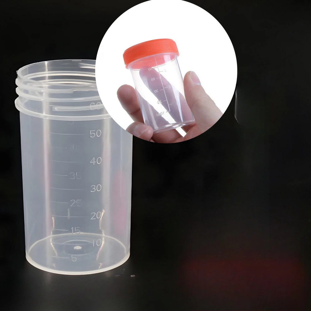 20-100pcs 60mL Urine Collection Sample Cup Specimen Bottle Plastic Cup Container For Medical Use