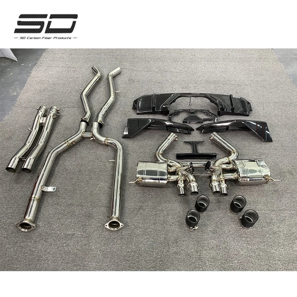 High Quality  Stainless Steel Catback Exhaust with Carbon Rear Diffuser For G80 G82 M3 M4