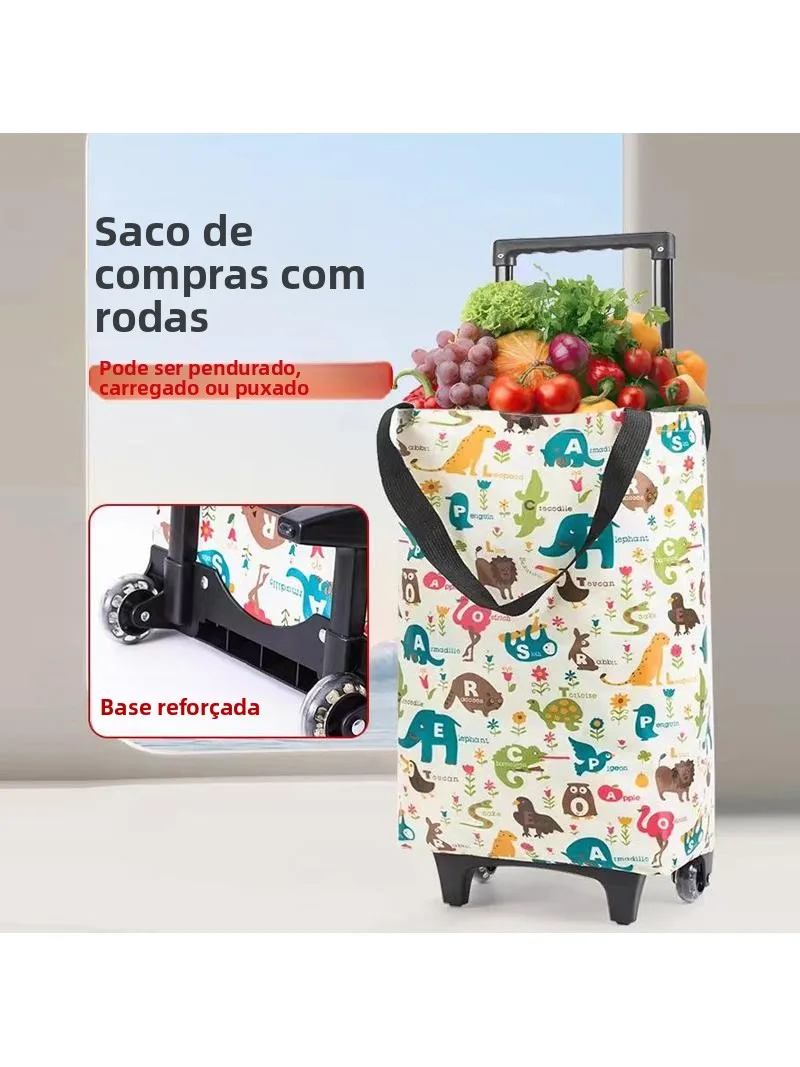 ポータブル大容量ショッピングバッグ軽量手持ち野菜購入カートロリーバッグ防水家庭用収納ユーティリティカート