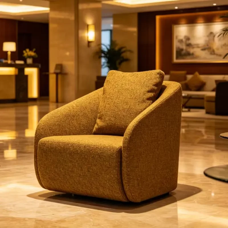 Modern Single Seater Waiting Sofa Chair, Sturdy Fabric Upholstery for Office Reception & Hotel Commercial Bulk Wholesale