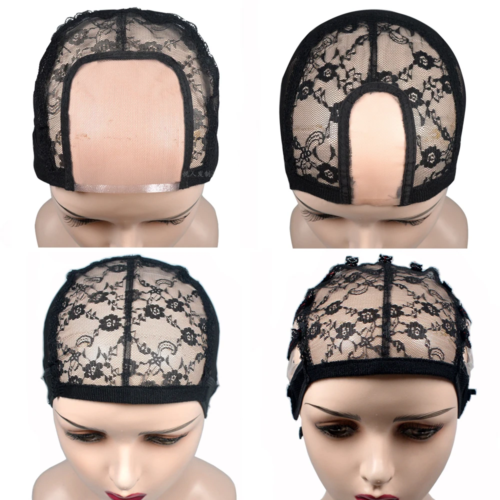 Bonnet de perruque réglable pour perruques exécutives, bonnet de tissage de cheveux commandé, noir chaud, casquette bretonne, filets à cheveux, 1PC