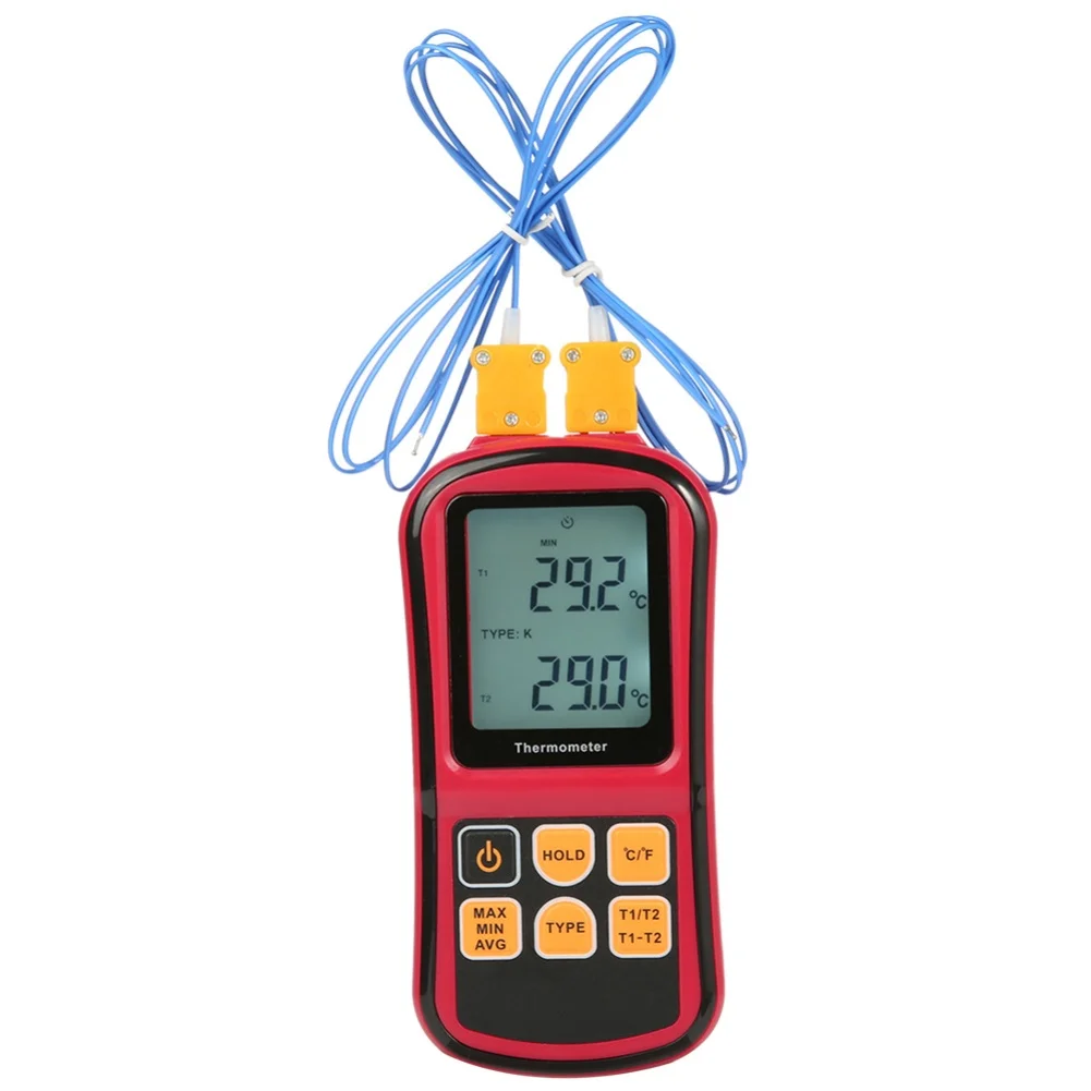

GM1312 Digital Thermocouple Thermometer for J K T E R S N Type Temperature Measurement with Dual Channel Display