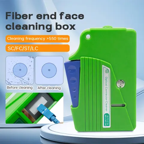 Optical Fiber End Face Cleaning Box Suitable for Sc/Fc/Lc/St Connectors Fiber Wiping Tool Cassette Ftth Optic Fiber Cleaner Tools Pigtail Cleaner