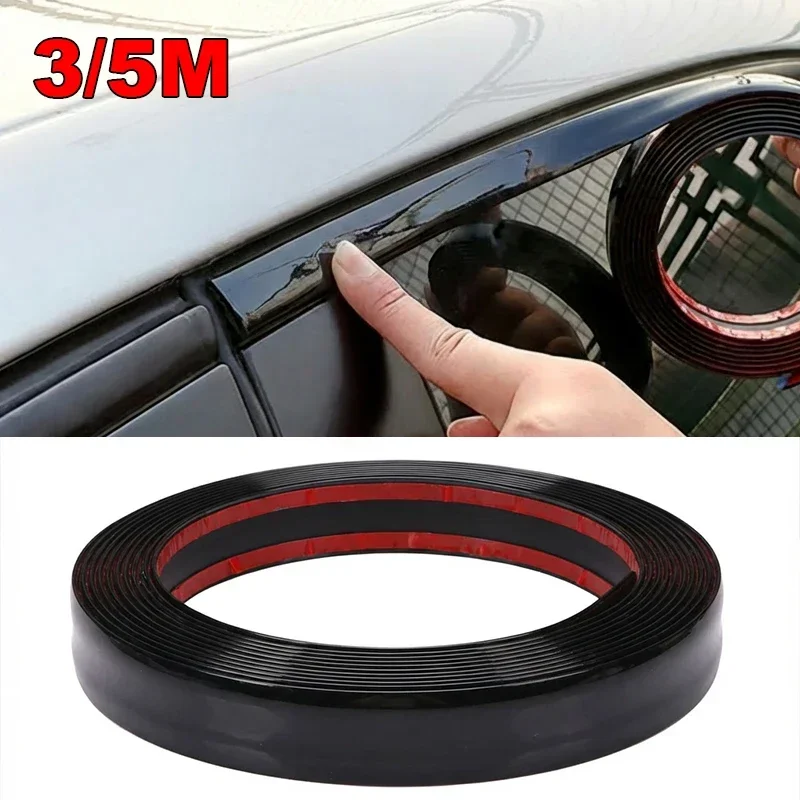 3/5M Black Car Door Protective Strip Car Bumper Door Anti-collision Strip Car Anti-collision Protection PVC Tape Body Decoration