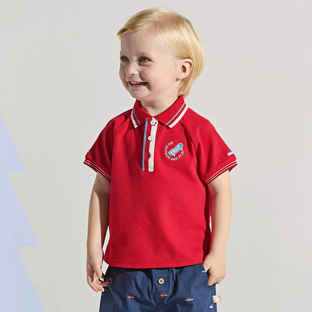 Dave Bella Boys Polo T-shirts Kids Summer Printed Tees Children Short Sleeve Cotton Tops Casual Outdoor Clothes DB2261878
