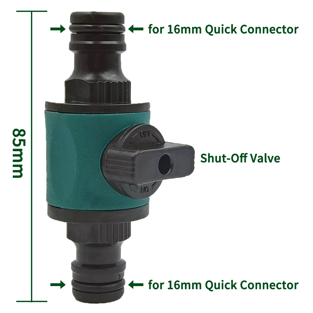 WUJIE 2PCS 16MM Garden Equal Hose Connector Repair With Shut Off Valve Tubing Tap Adapter Quick Joint for Watering Irrigation