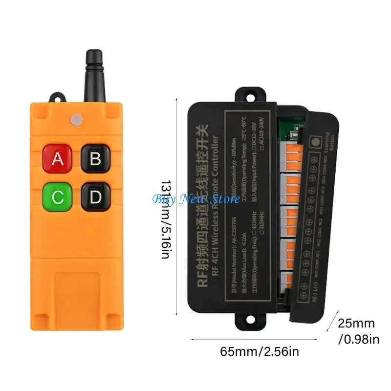 20CE 100-240V 10A 4 canali RF Switcher telecomando senza fili Sostituisci il telecomando