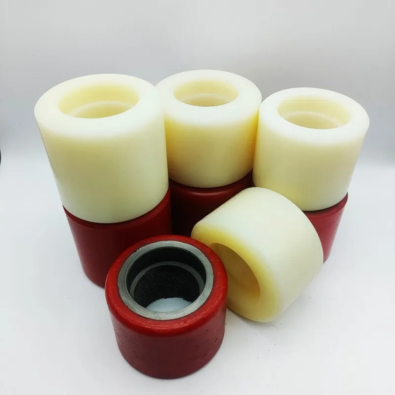 1PC Hydraulic Pallet Truck Wheels Hand Pallet Truck Wheel 70*55/80*60mm PU/nylon with Bearings 6204