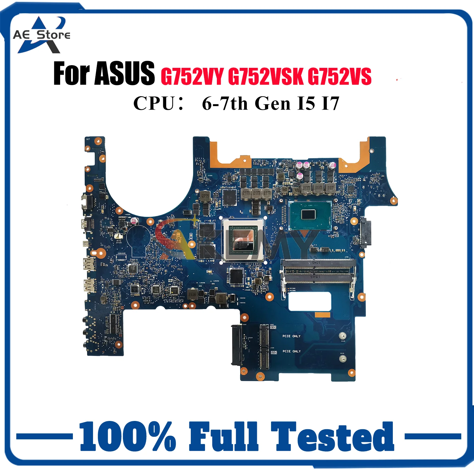

G752VY Материнская плата для ноутбука ASUS ROG GL752VL G752V G752VS G752VSK GL752VW Материнская плата для ноутбука с процессором I5 I7 100% tests OK stk