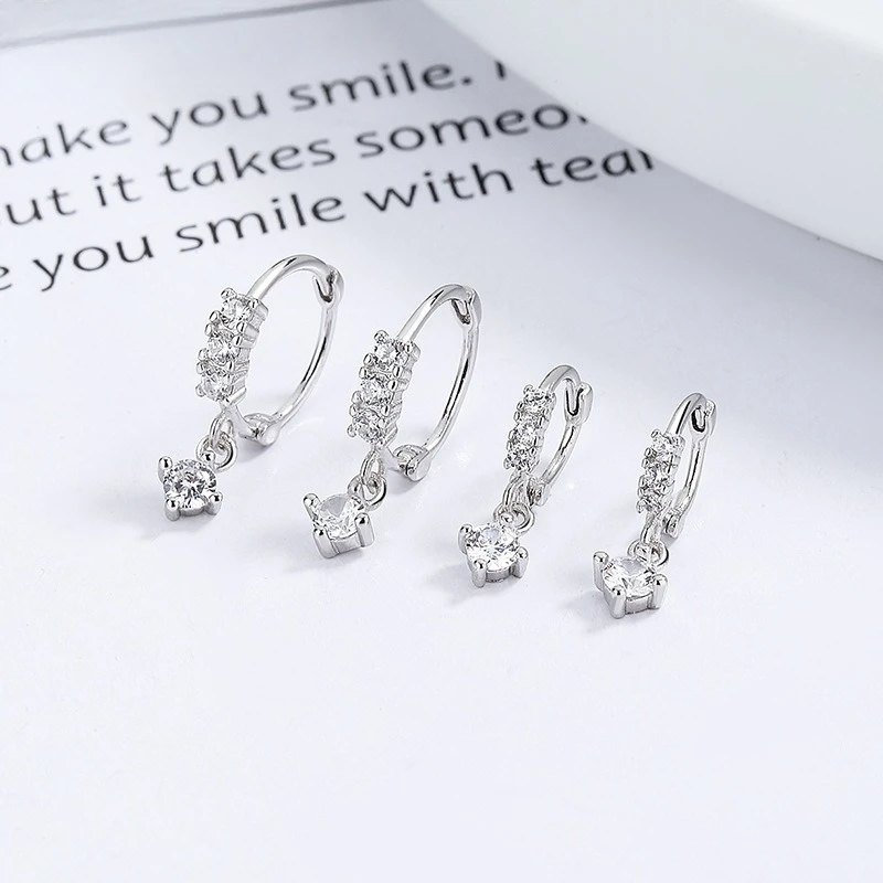 

Серьги из стерлингового серебра 925 пробы с квадратным цирконом, женские летние серьги с новым нишевым дизайном, серьги с индивидуальным темпераментом