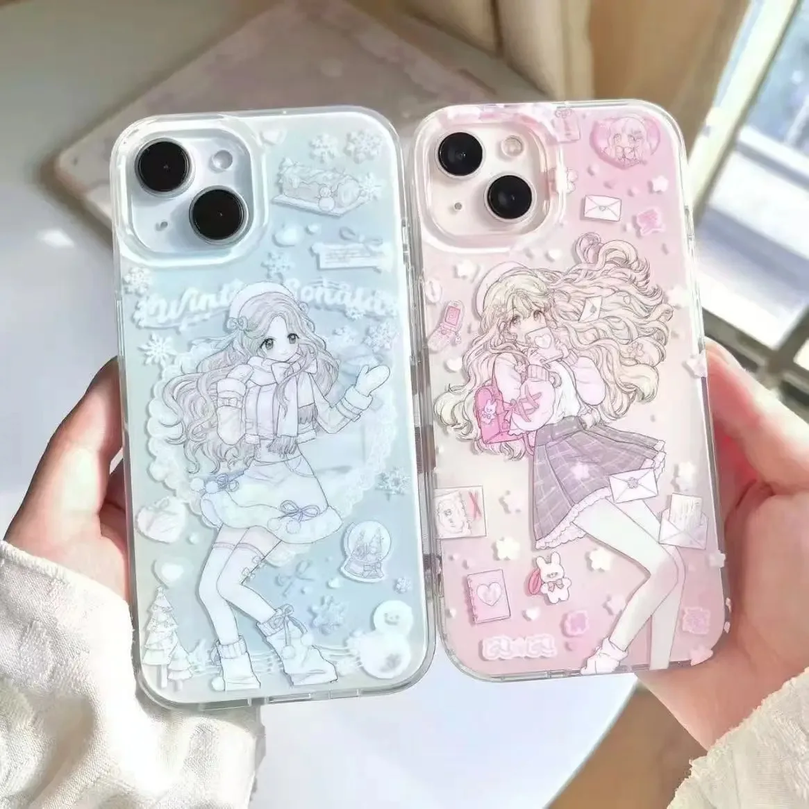 

Japan Anime Popular Cute pink Cute Girl cartoon Phone Case For iPhone 11 12 13 14 15 16 17 Pro Max Plus Shockproof Cover﻿﻿﻿﻿﻿