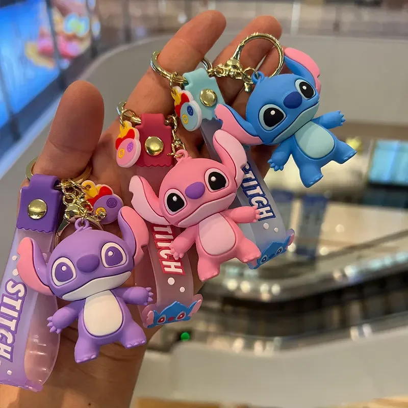 

Lilo & Stitch Disney Anime Keychains Doll Bag Hanging Accessorie Action Toy Cartoon Pendant Keyring Key Chain Kids Birthday Gift