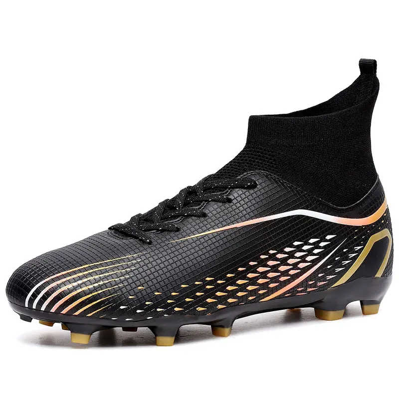 Fashion versatile soccer boots wearproof outsole supportive collar multi-field studs unisex teen grass match training cleats