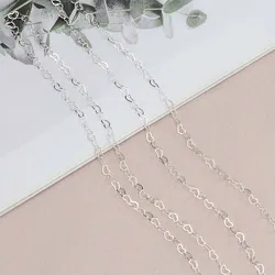1Meter Metal 3.2mm Love Heart Chains Hollow Long Chain Link Chain Wholesale for DIY Jewelry Making Bracelet Necklace Supplies