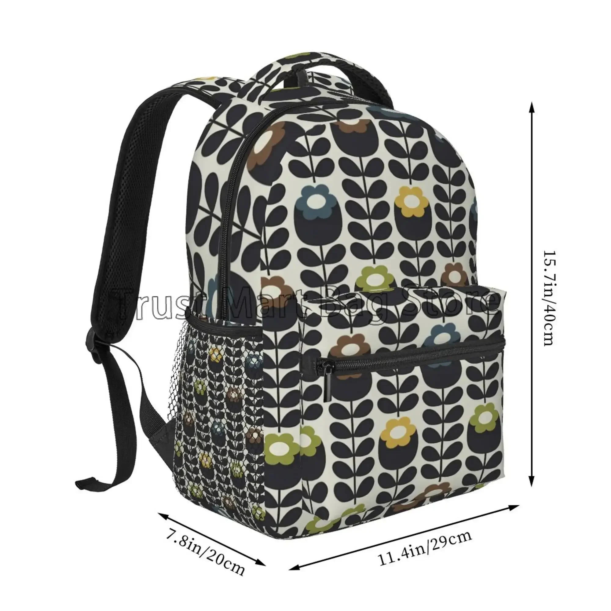 Orla Kiely Rucksäcke mit buntem Blattmuster, Schultasche, leicht, für Studenten, Büchertasche, Unisex, Laptop, Tagesrucksack für Reisen, Wandern, Camping