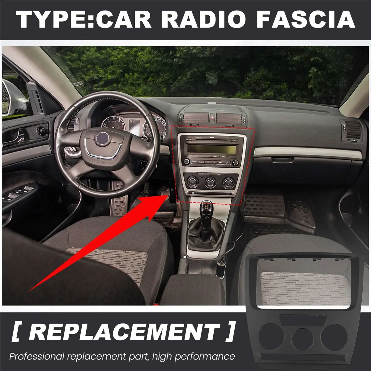 Super Sale 2DIN Car Radio Fascia Frame DVD GPS Navigation MP5 Panel Cover for Skoda Octavia 2007-2009