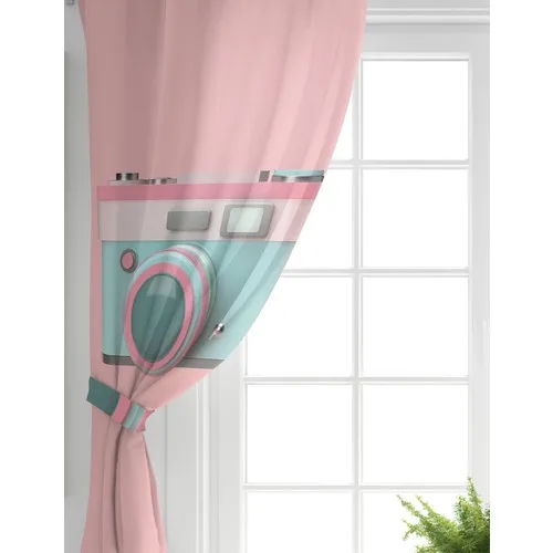 RealHomes Double Sash Pink Zeminli Christmas Konseptli Decorated Living Fund Curtain