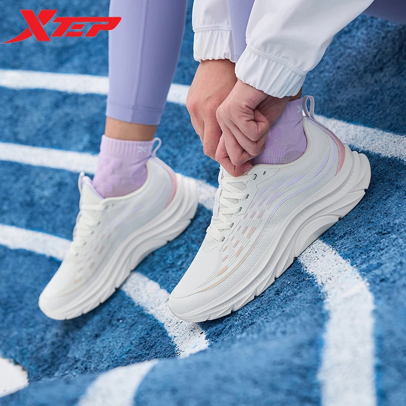 Xtep Running Shoes For Women 2024 Spring Stability Athletic Shoes Jogging Breathable Sneakers 976118110034