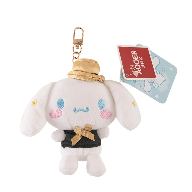 سانريو الذهب الأسود نمط مرحبا كيتي ميلودي كورومي سينامورول الكرتون أفخم سلاسل المفاتيح الفتيات على ظهره سيارة دمية محشوة قلادة