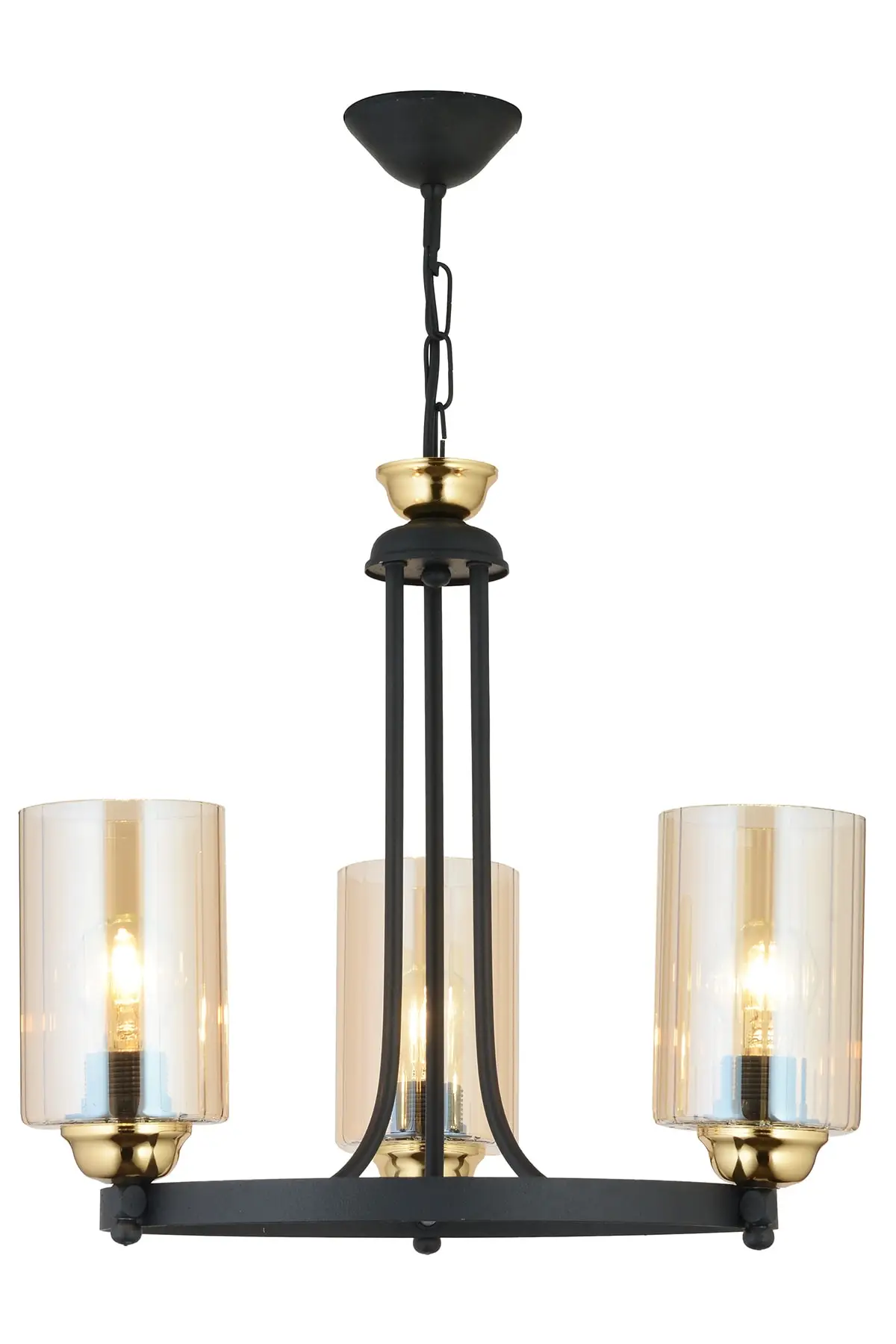 

DOLBOVI space 3 pcs black cylinder glass luxury up chandelier