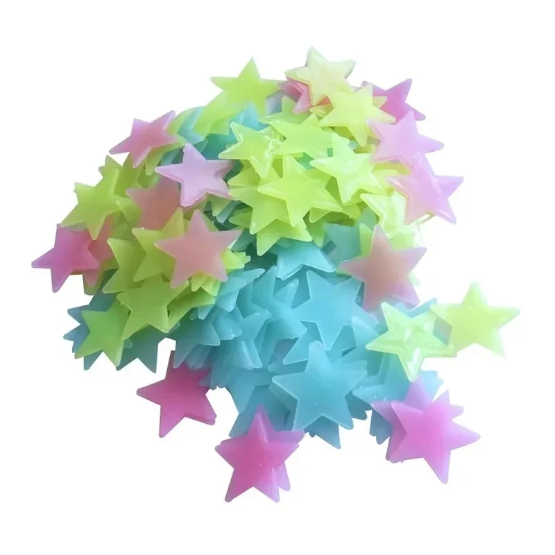 50-200Pcs Fluorescent Wall Stickers For Ceiling, Home Decor, Ornament For Kids' Rooms, Wall Decal, Glowing Star In The Dark.