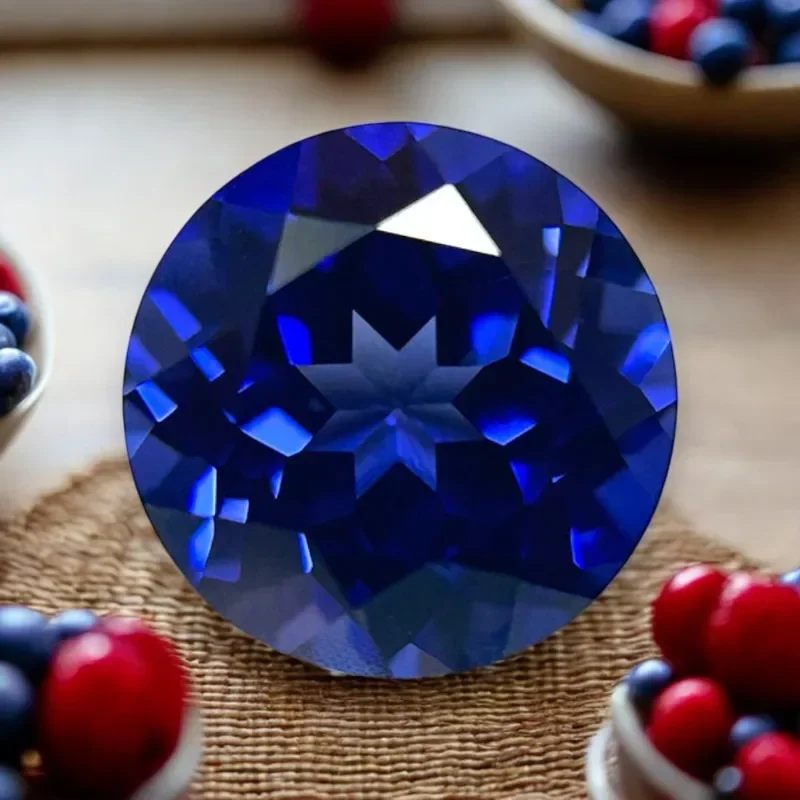 

Top[High Quality Lab Grown Sapphire Round Cut Royal Blue Color Gemstone for Charms Jewelry Making Materials