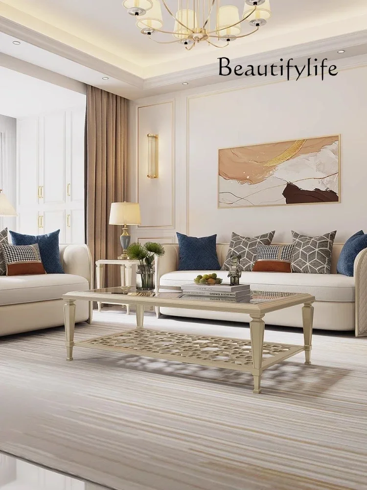 

American solid wood coffee table simple living room creative designer coffee table TV cabinet combination