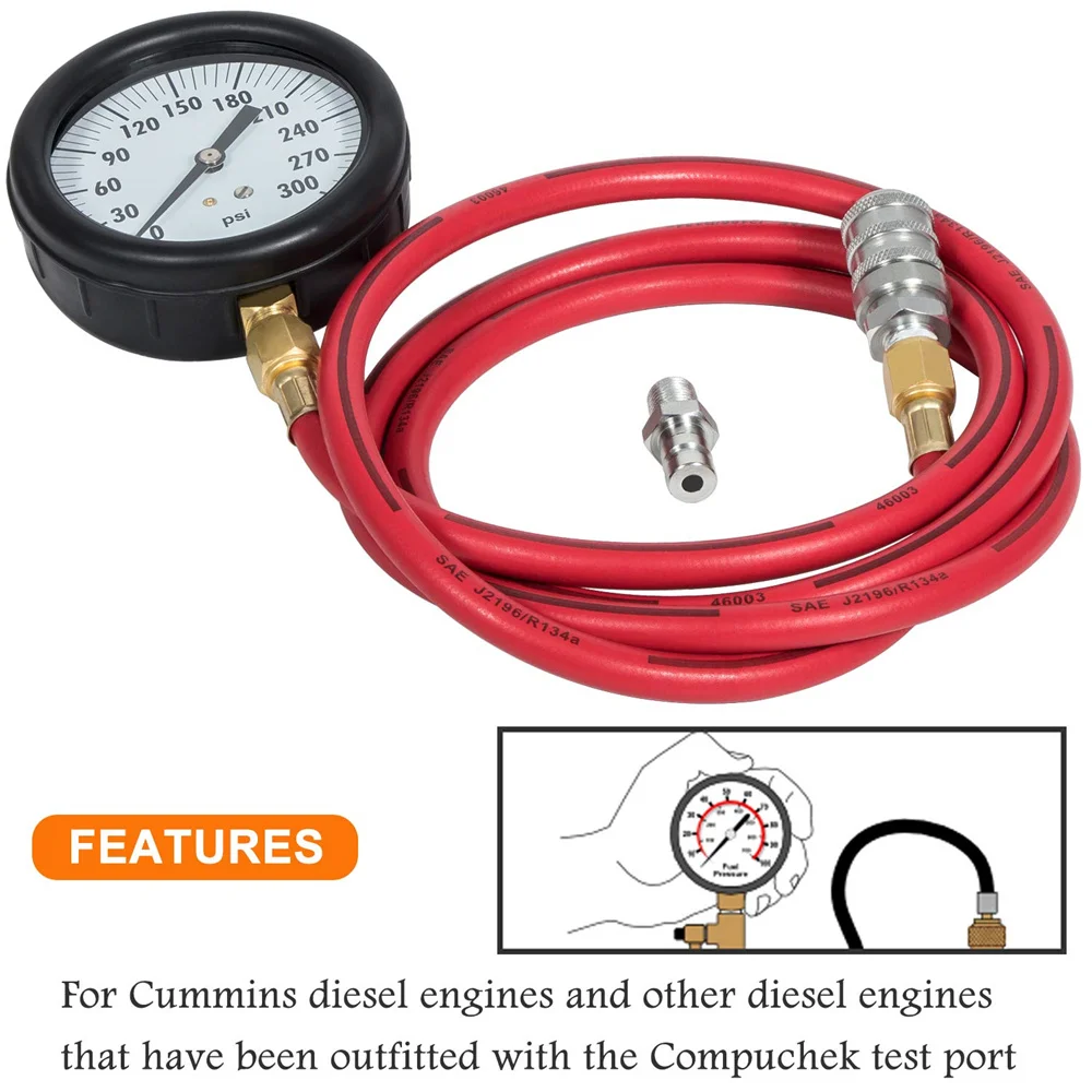 TU-32-20 Diesel Fuel System Test Port Pressure Test Gauge 3-1/2