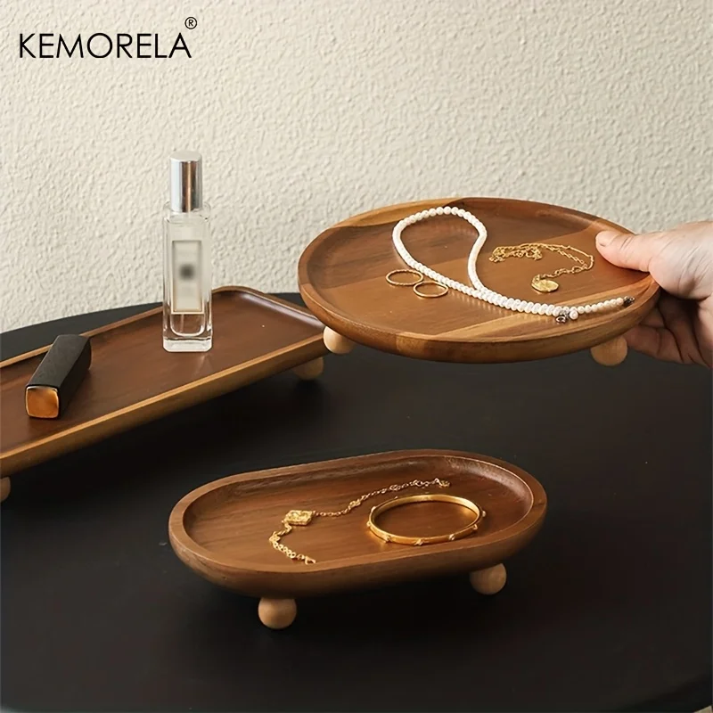 صينية مطبخ عتيقة - حامل بقاعدة أنيق من الخشب الصلب، محمول للإفطار، تقديم الحفلات، منظم البار المنزلي وغرفة الطعام #4