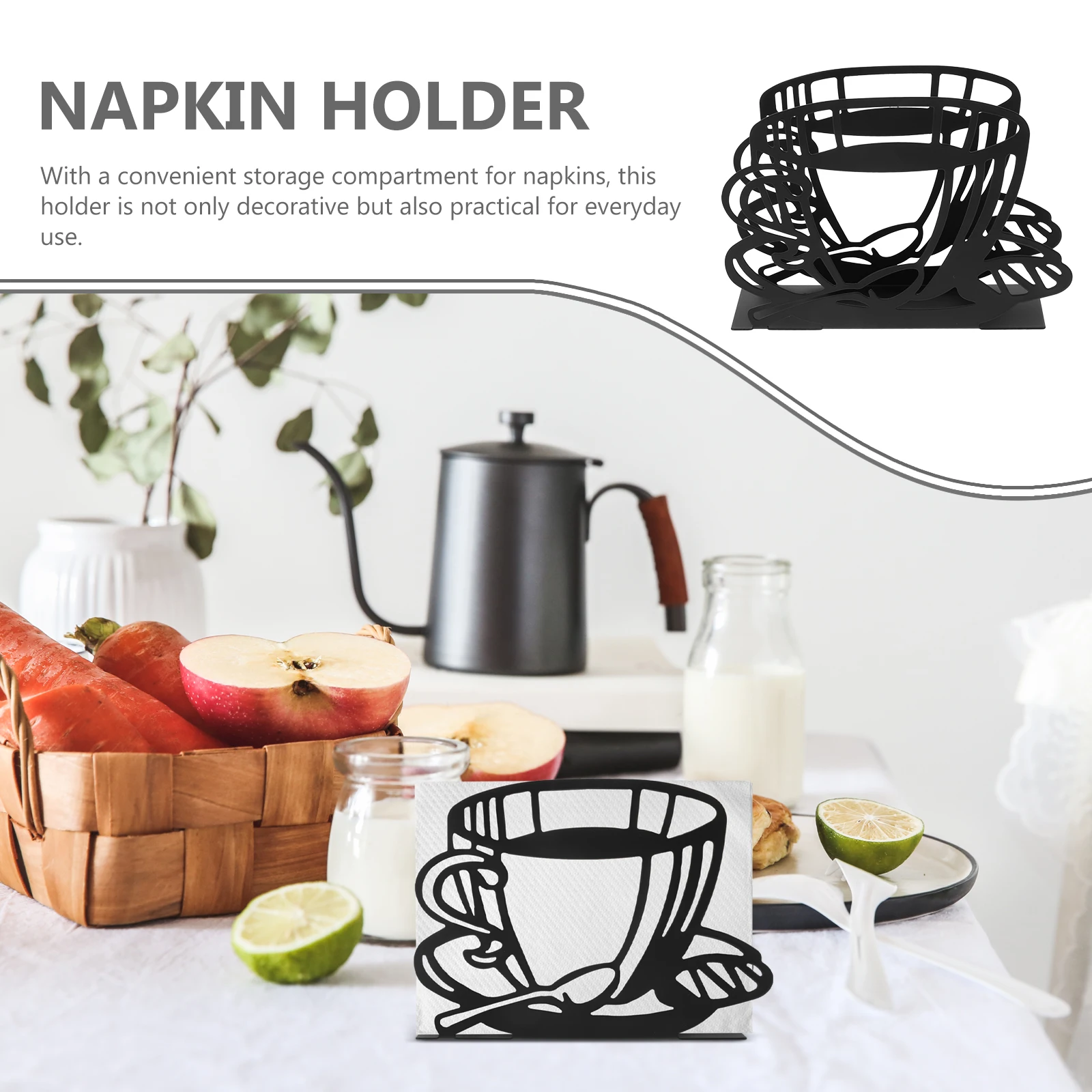 

Napkin Storage Rack Holder Table Iron Desktop Hotel Stand for Coffee Shop Decorative Modern Metal Holds
