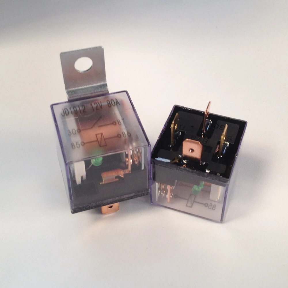 Automotive Relay 12V 4 Plug 80A Double Contact Waterproof Relay General Purpose Relay With Indicator Light