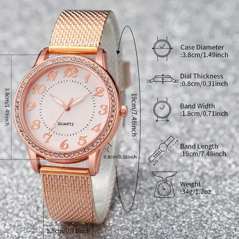 2 st/set Damklocka Moderiktig PU Quatrz-klocka med hjärtformat armband (Ask ingår ej) 10 best sales handklocka - №5