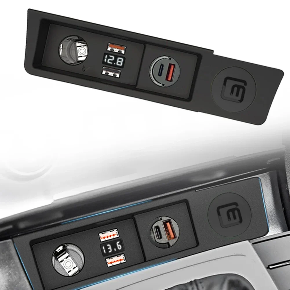 12V Charger Socket USB Car Charger LED Voltage Display Built-in Fuse Protection No Lid Interference Easy Installation